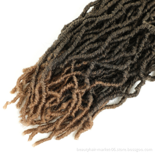 Cheap Wholesale 14/18/24/36 inch Synthetic Curly Pre Looped African Roots Faux Locs Hair ombre Crochet Braid Hair Extensions